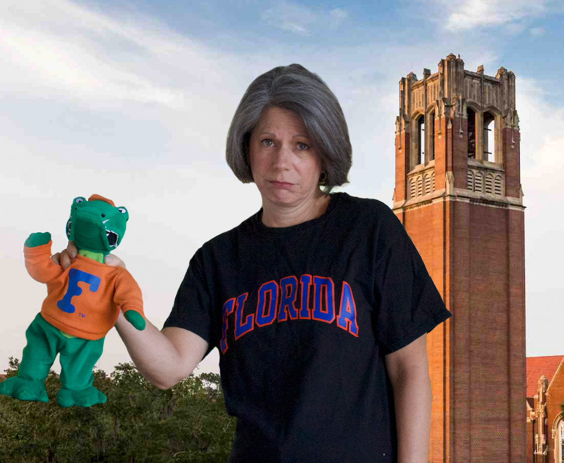 The Georgia Bulldogs lost the competition and the Dean had to pose wearing University of Florida gear.